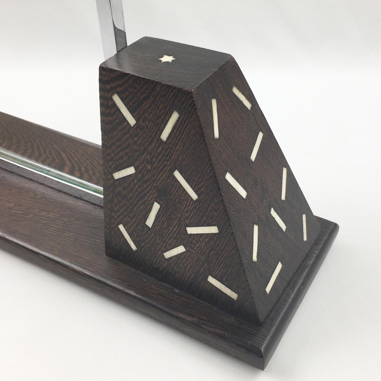 Mid-20th Century Art Deco Extra-Large Wood and Chrome Double View Picture Frame, 1930s