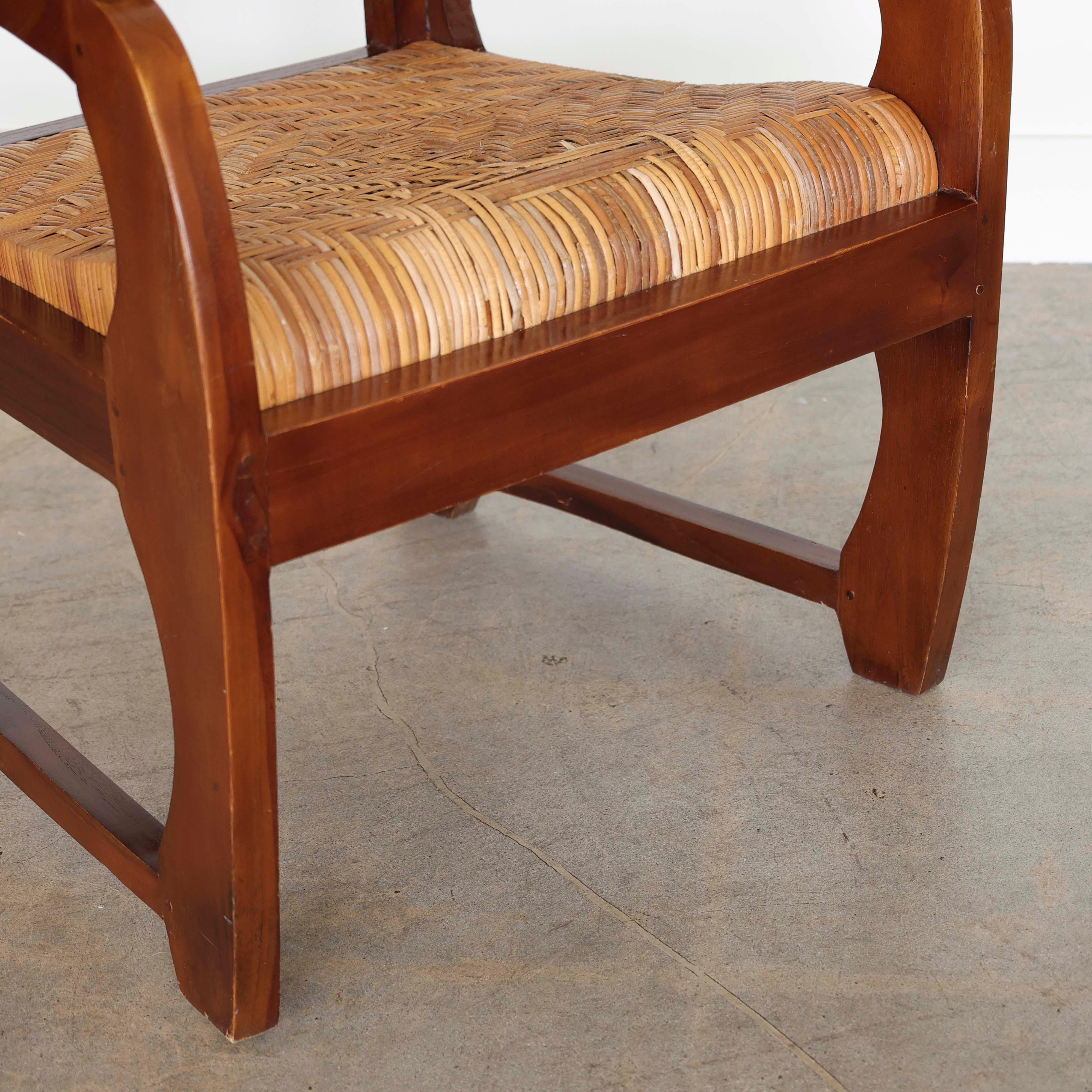 French Art Deco Wood and Woven Chair 11