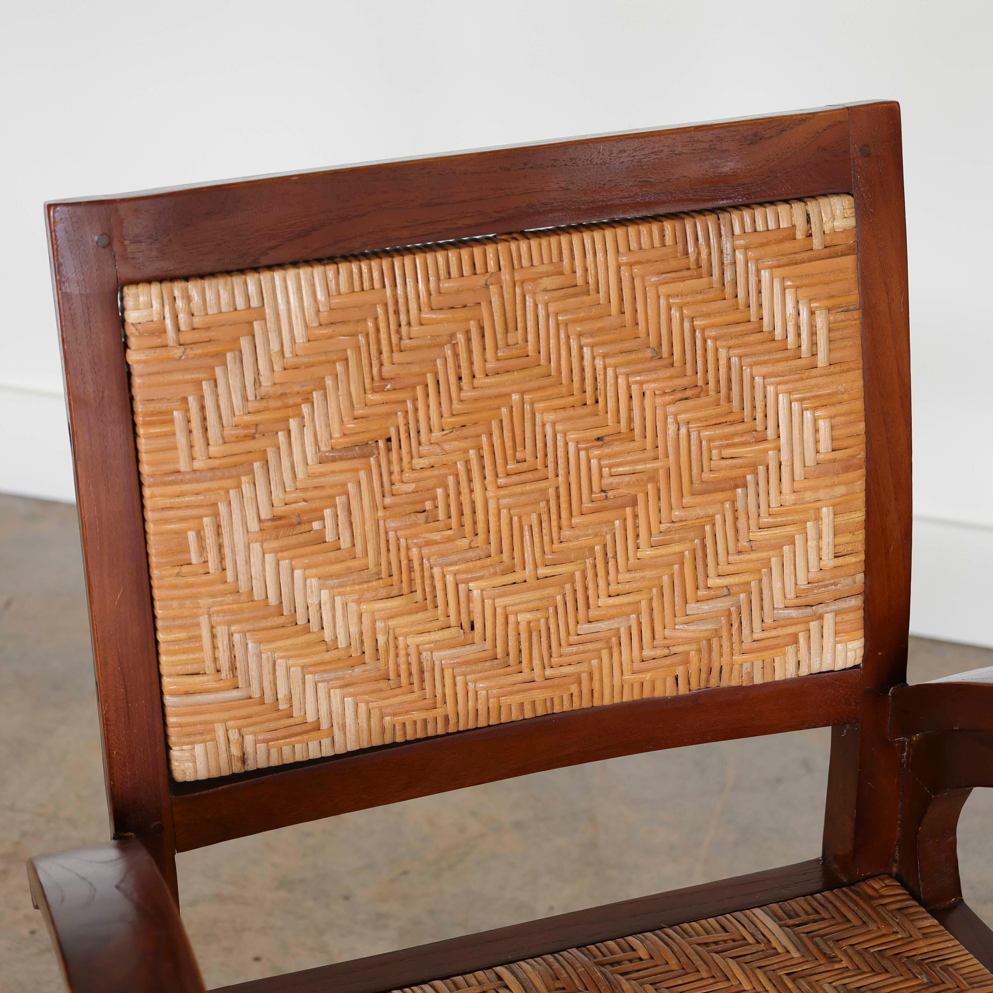 French Art Deco Wood and Woven Chair 2
