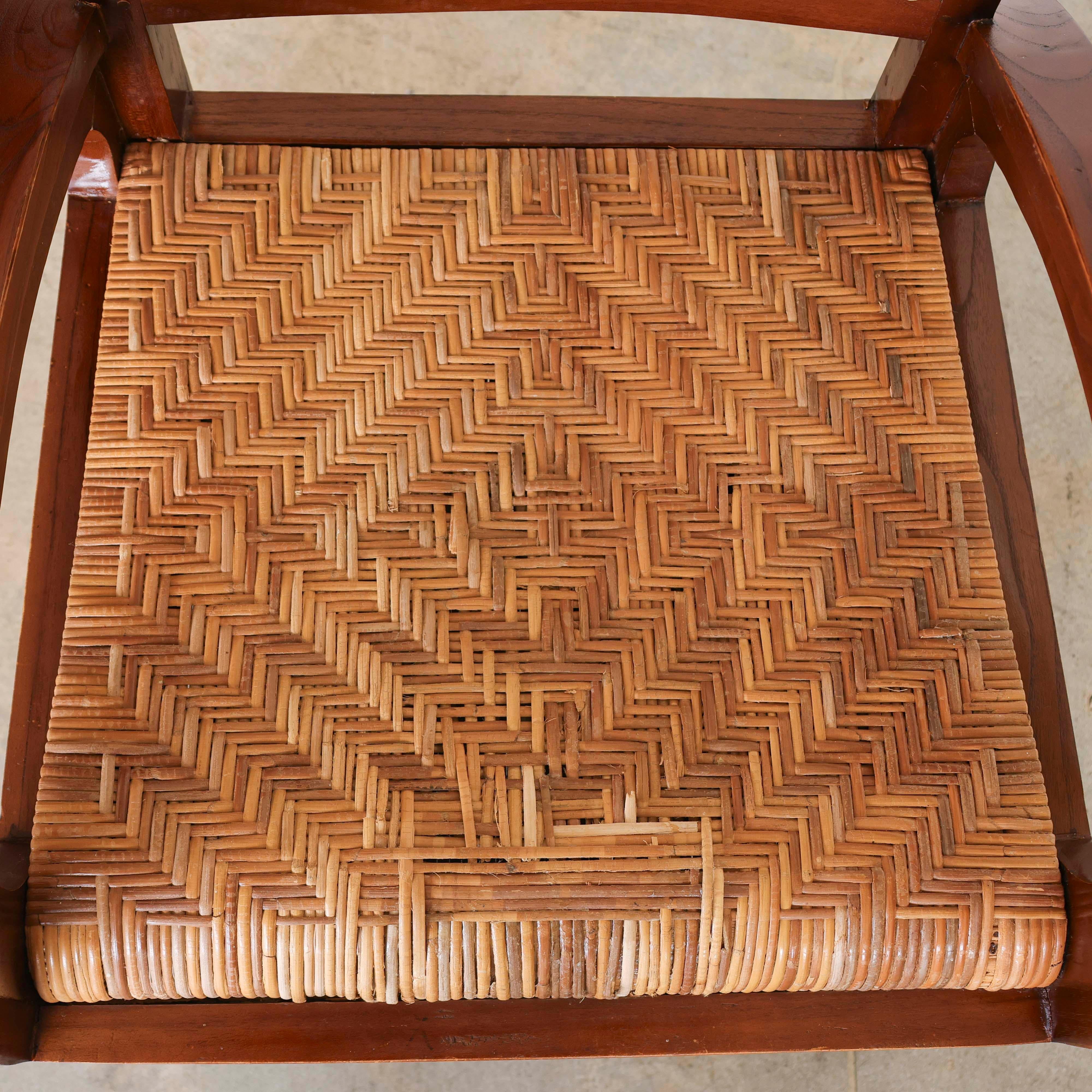 French Art Deco Wood and Woven Chair 4