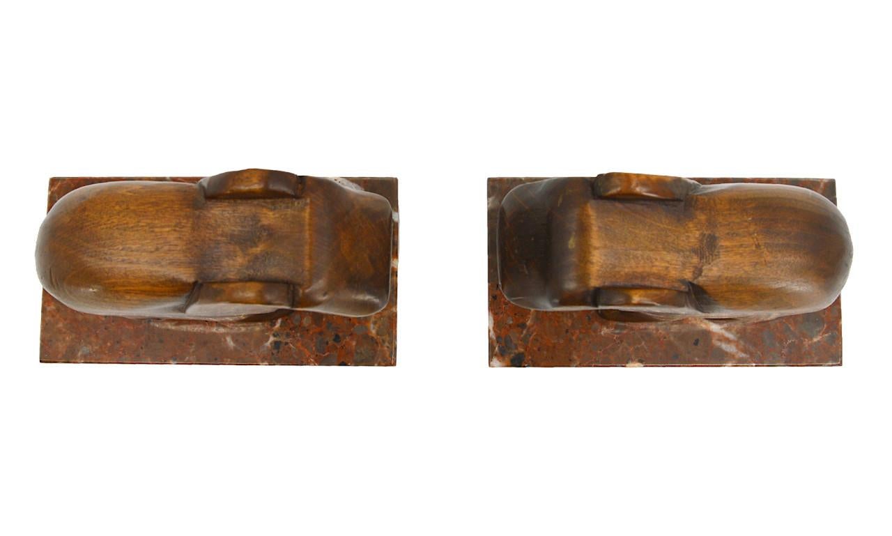 French Art Deco Wood Elephants Bookends, 1930s For Sale 1