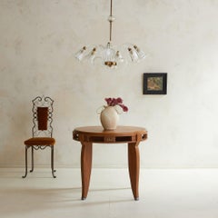 French Art Deco Wood Gueridon Table in the Manner of Jules Leleu, 1930s