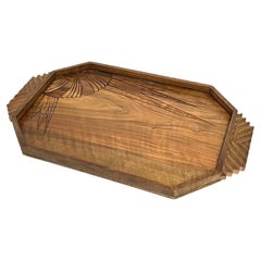 Französisches Art Déco Wood Tablett von A. Marchand