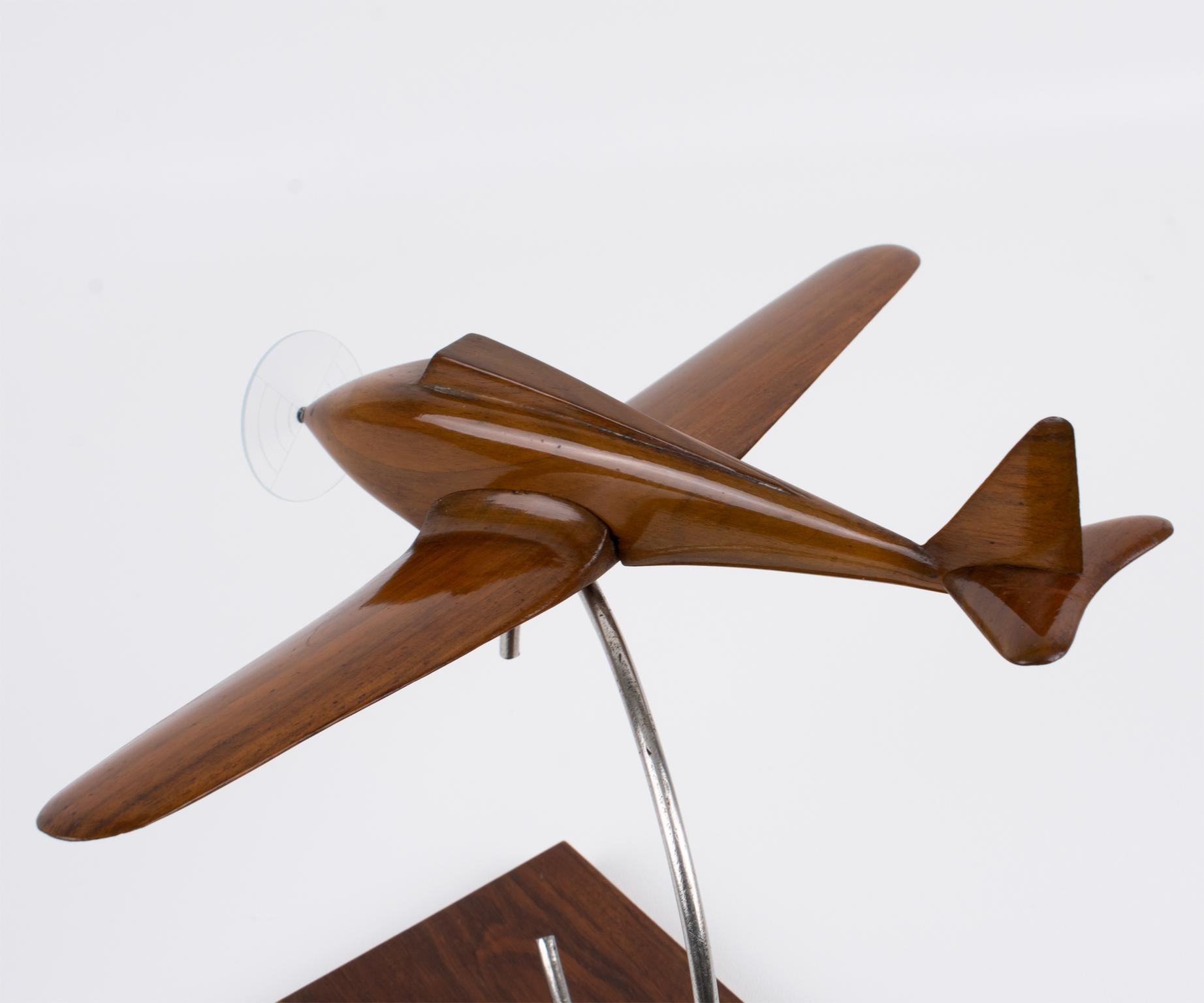 Art Deco Wooden Airplane Aviation Model, France 1930s For Sale 2