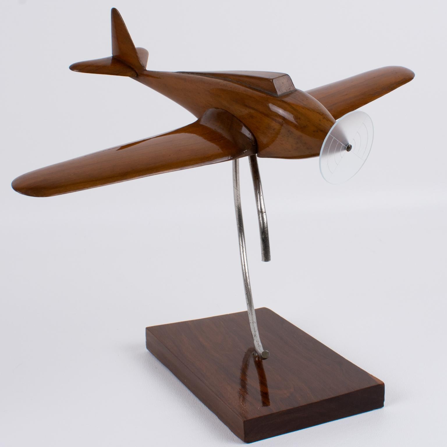 Art Deco Wooden Airplane Aviation Model, France 1930s For Sale 4