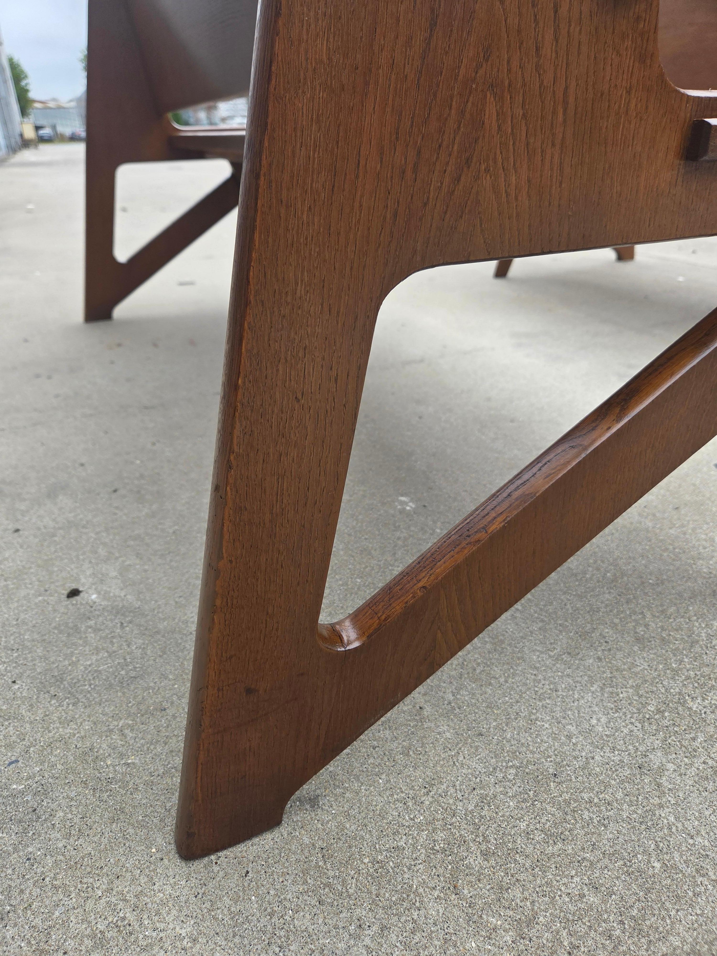 Metà XX secolo Panchina francese in legno Art Déco, anni '50 in vendita
