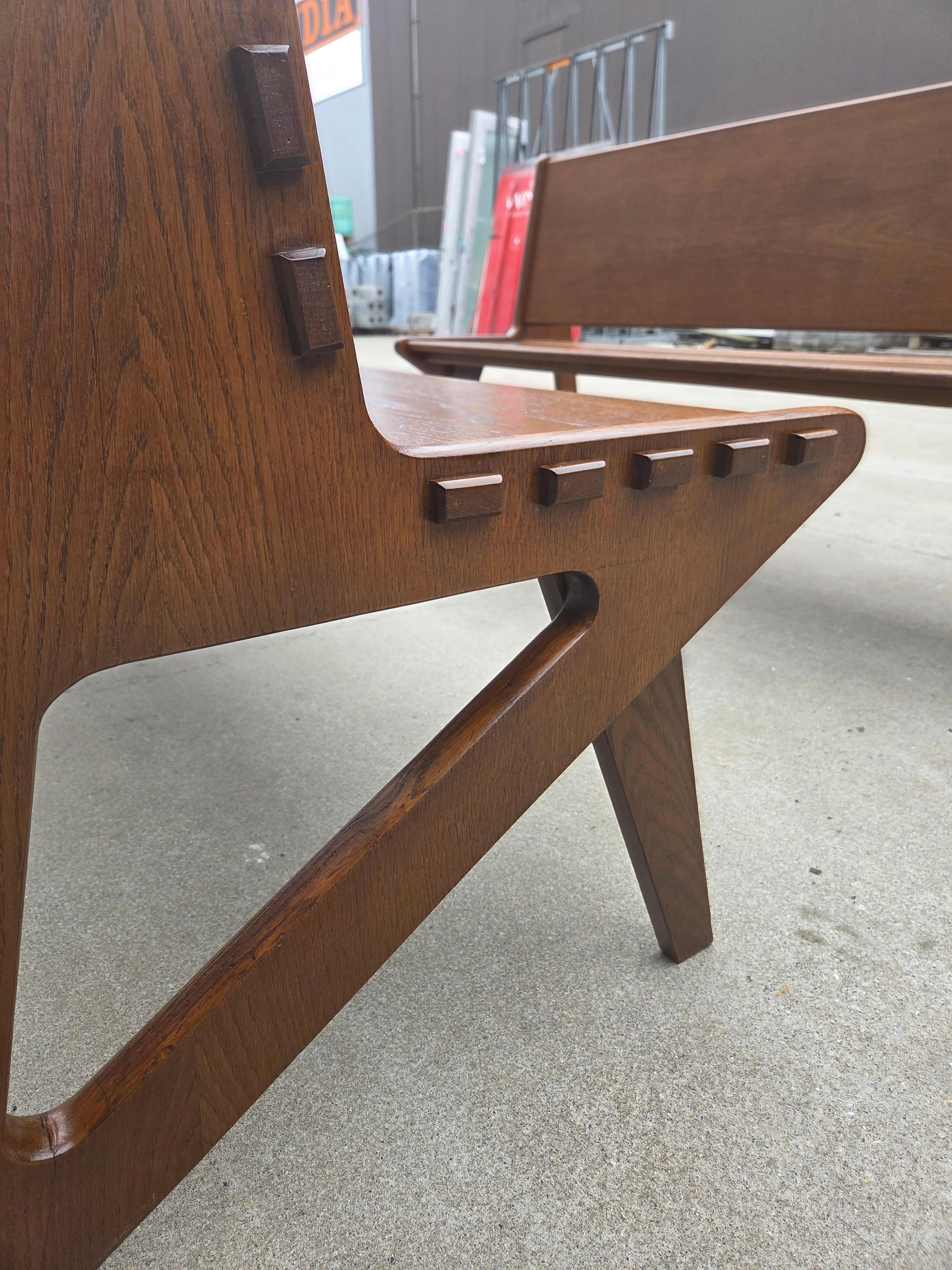Legno Panchina francese in legno Art Déco, anni '50 in vendita