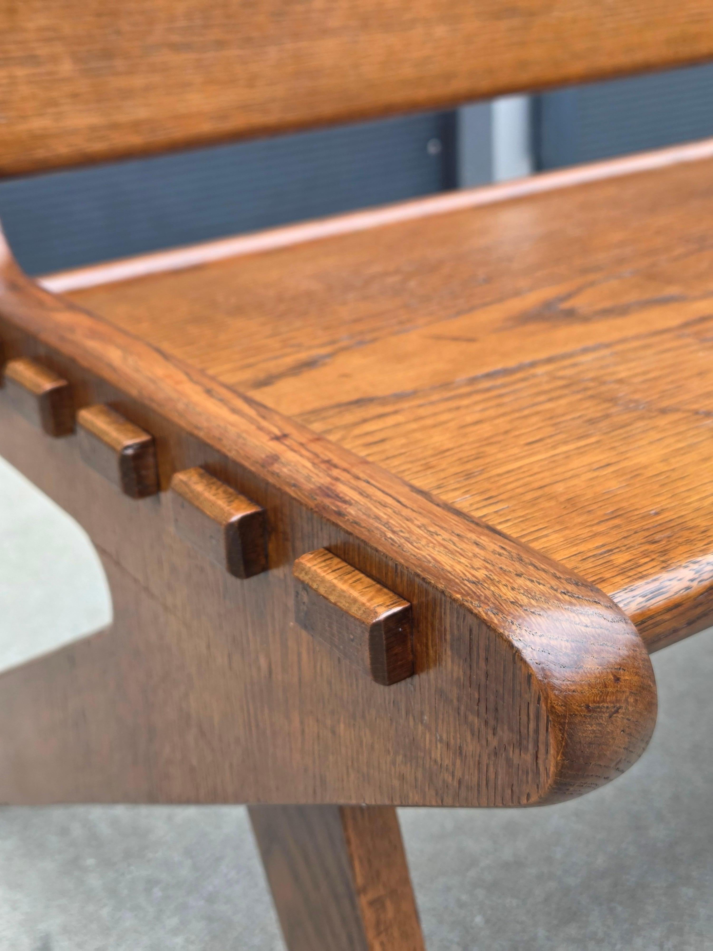 Panchina francese in legno Art Déco, anni '50 in vendita 3