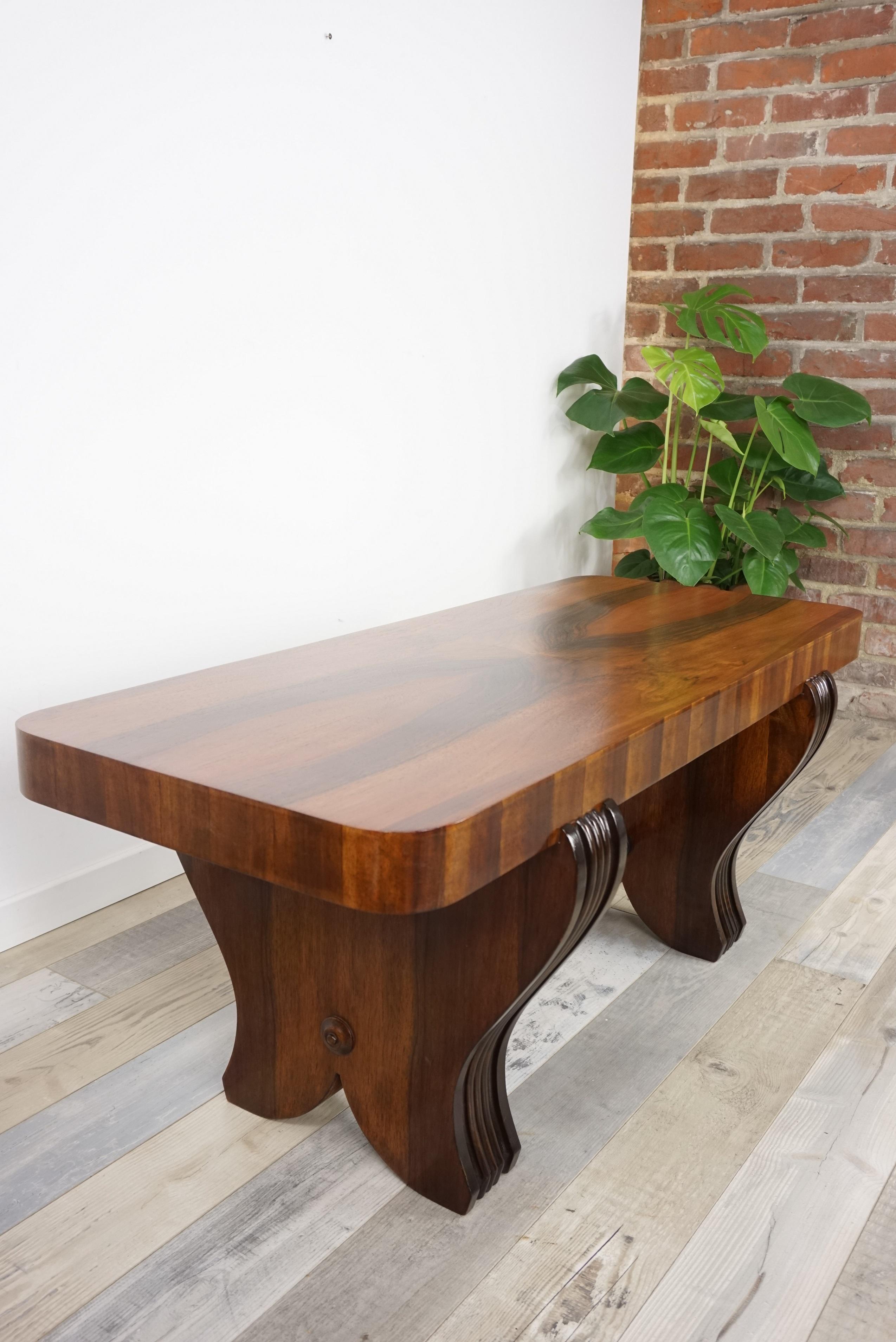 French Art Deco Wooden Coffee Table 8