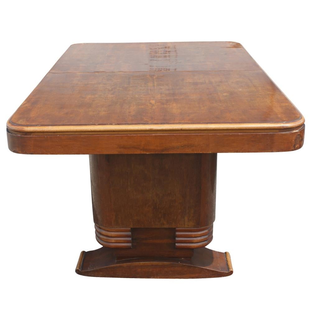 Mid-20th Century French Art Deco Wooden Dining Table For Sale