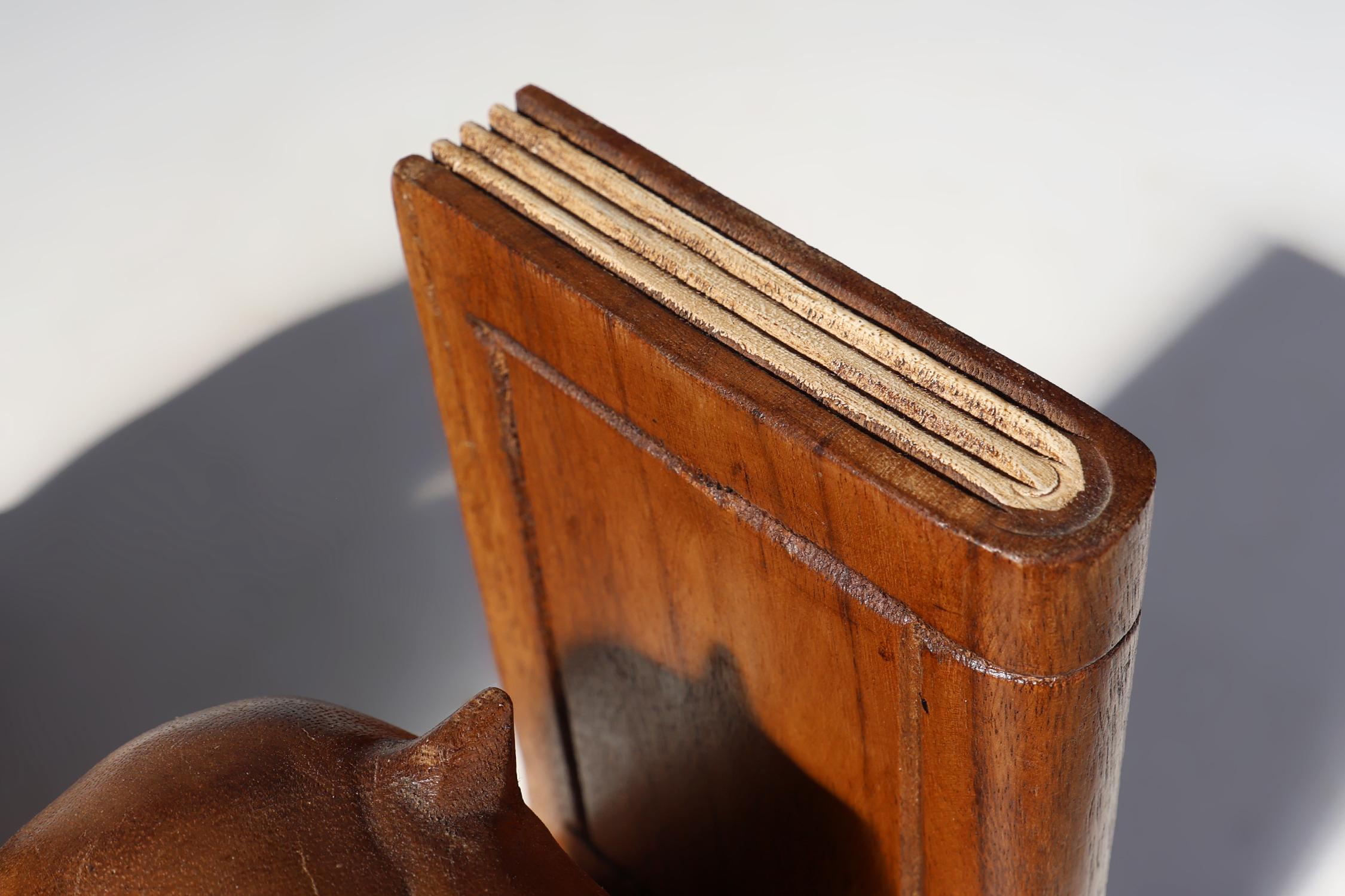 French Art Deco Wooden Owl Bookends, 1920s, Set of 2 For Sale 7