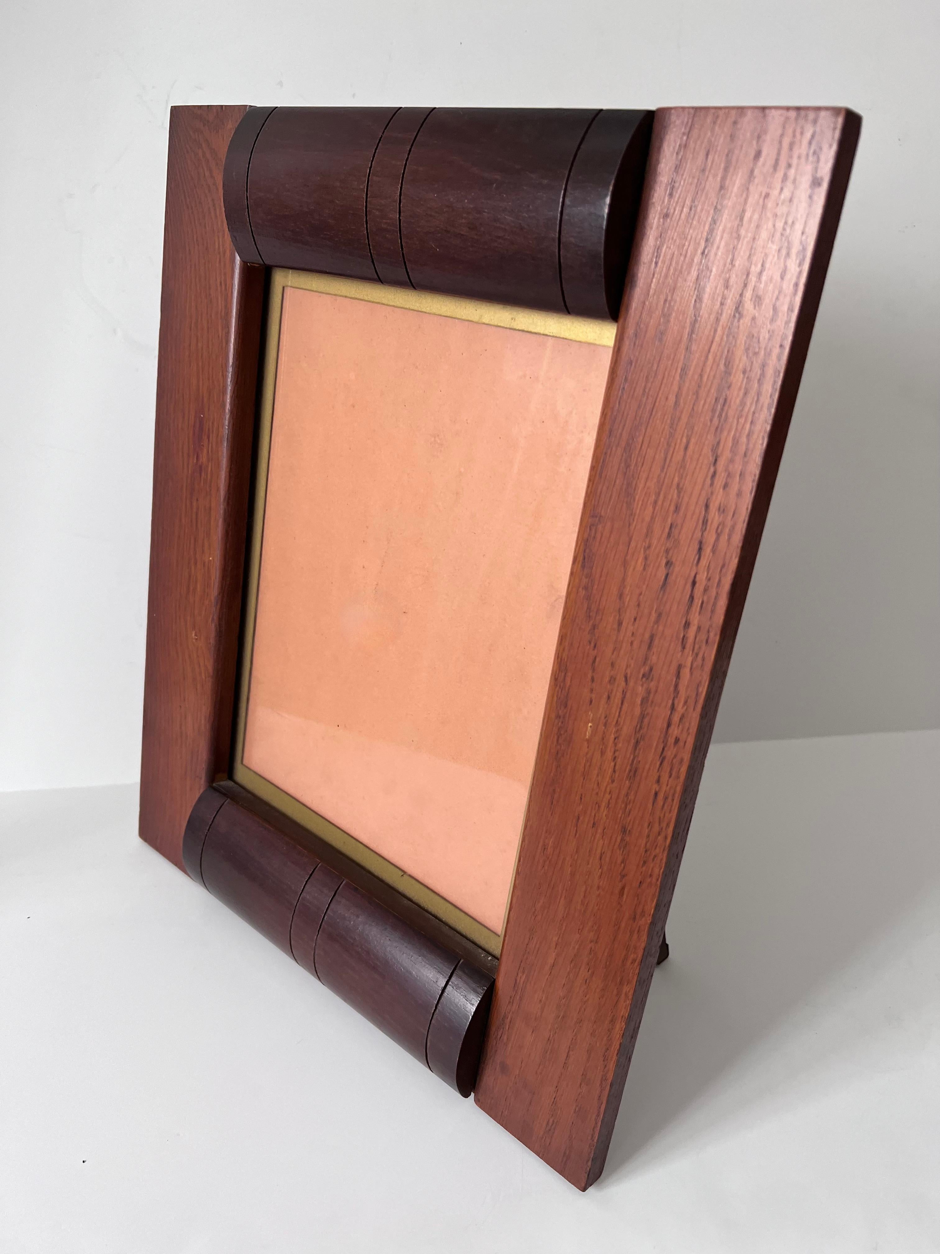 Hand-Crafted French Art Deco Wooden Picture Frame For Sale