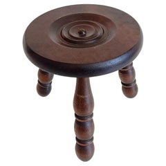 Taburete o mesa auxiliar de madera francesa Art Déco al estilo de Charles Dudouyt
