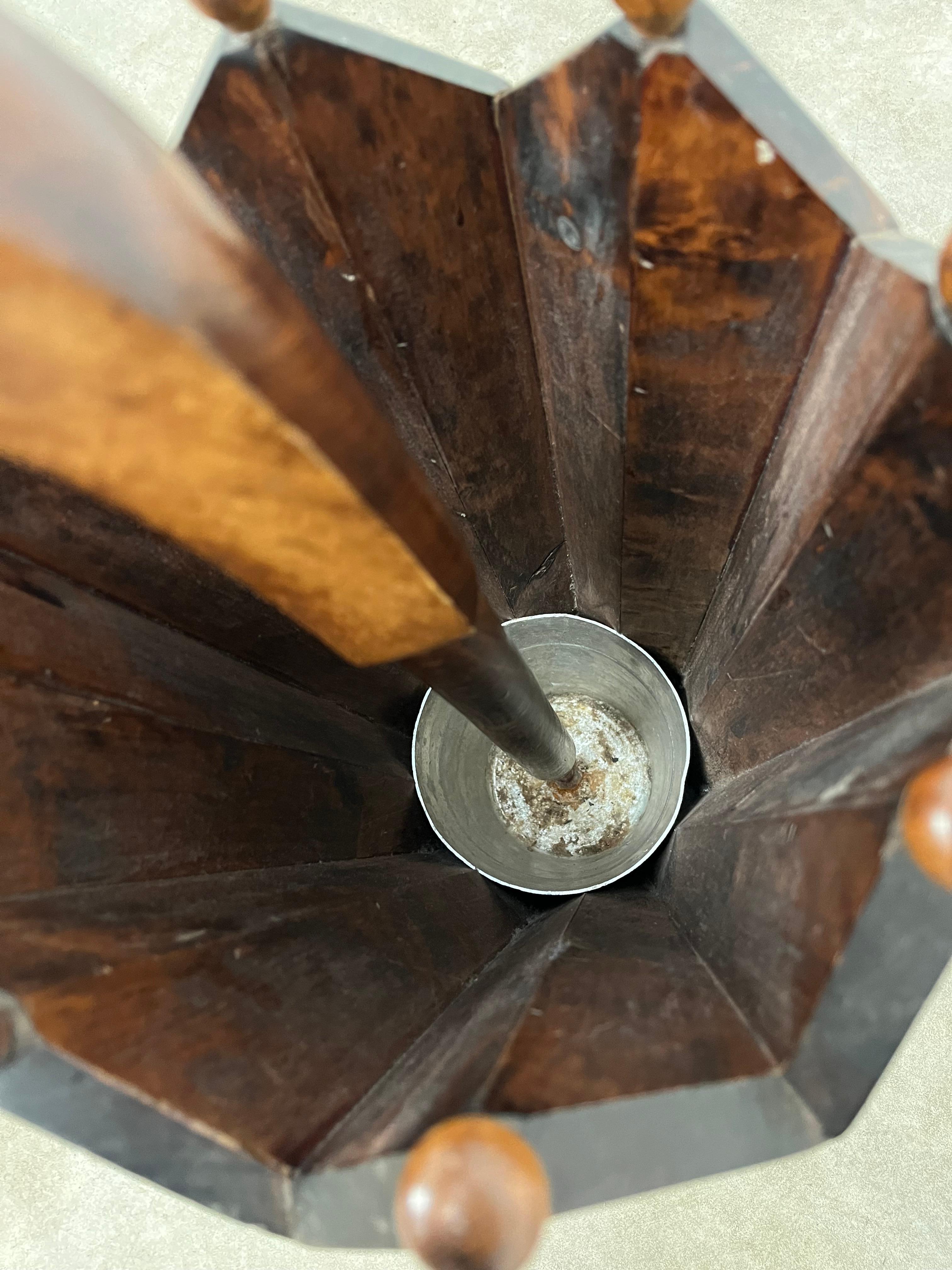 French art deco wooden umbrella stand, 1930's 1