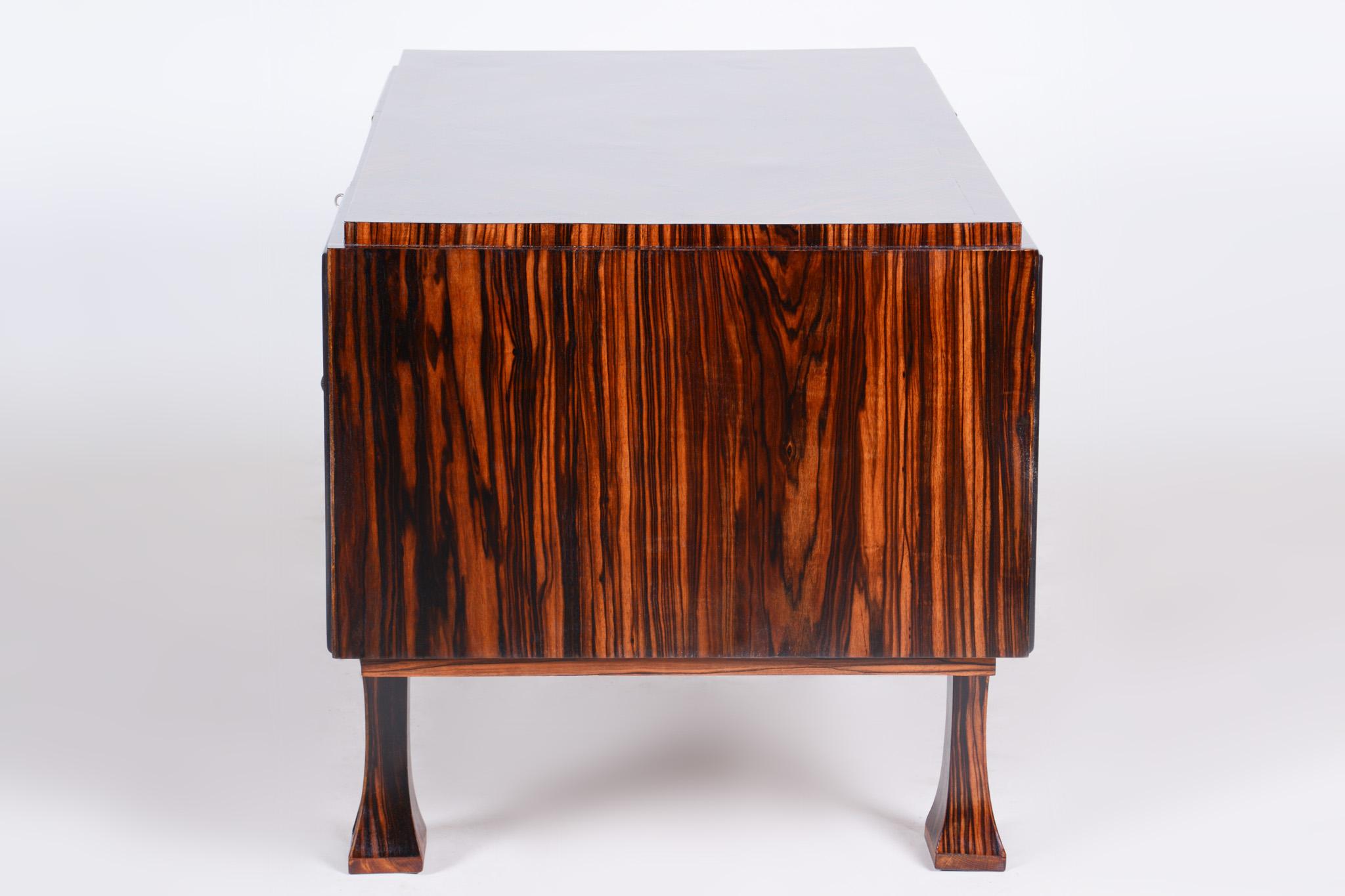 French Art Deco Writing Desk Made in the 1920s, Restored Ebony 7