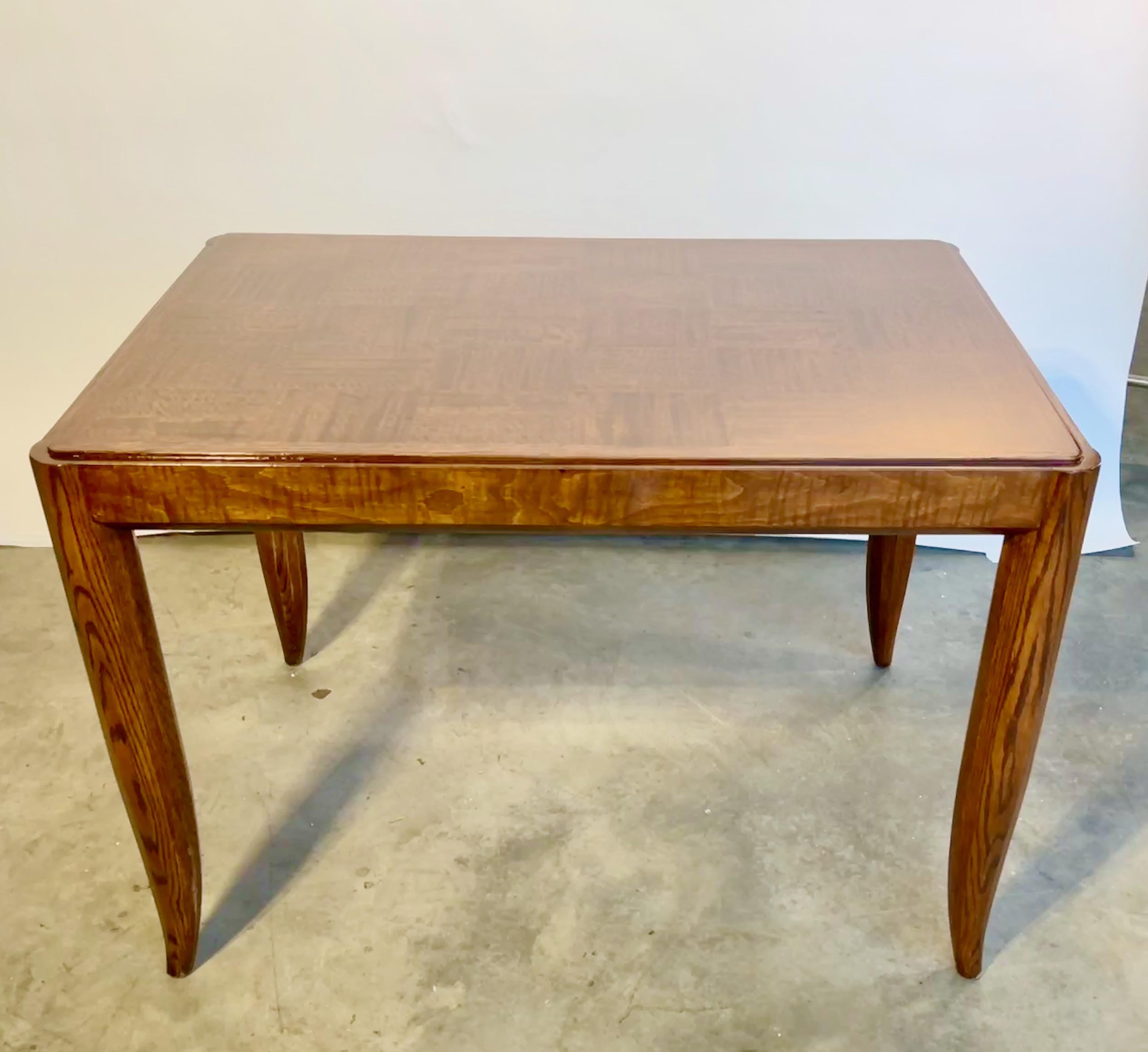 Belgian French Art Deco Writing Table with Two Side Drawers For Sale