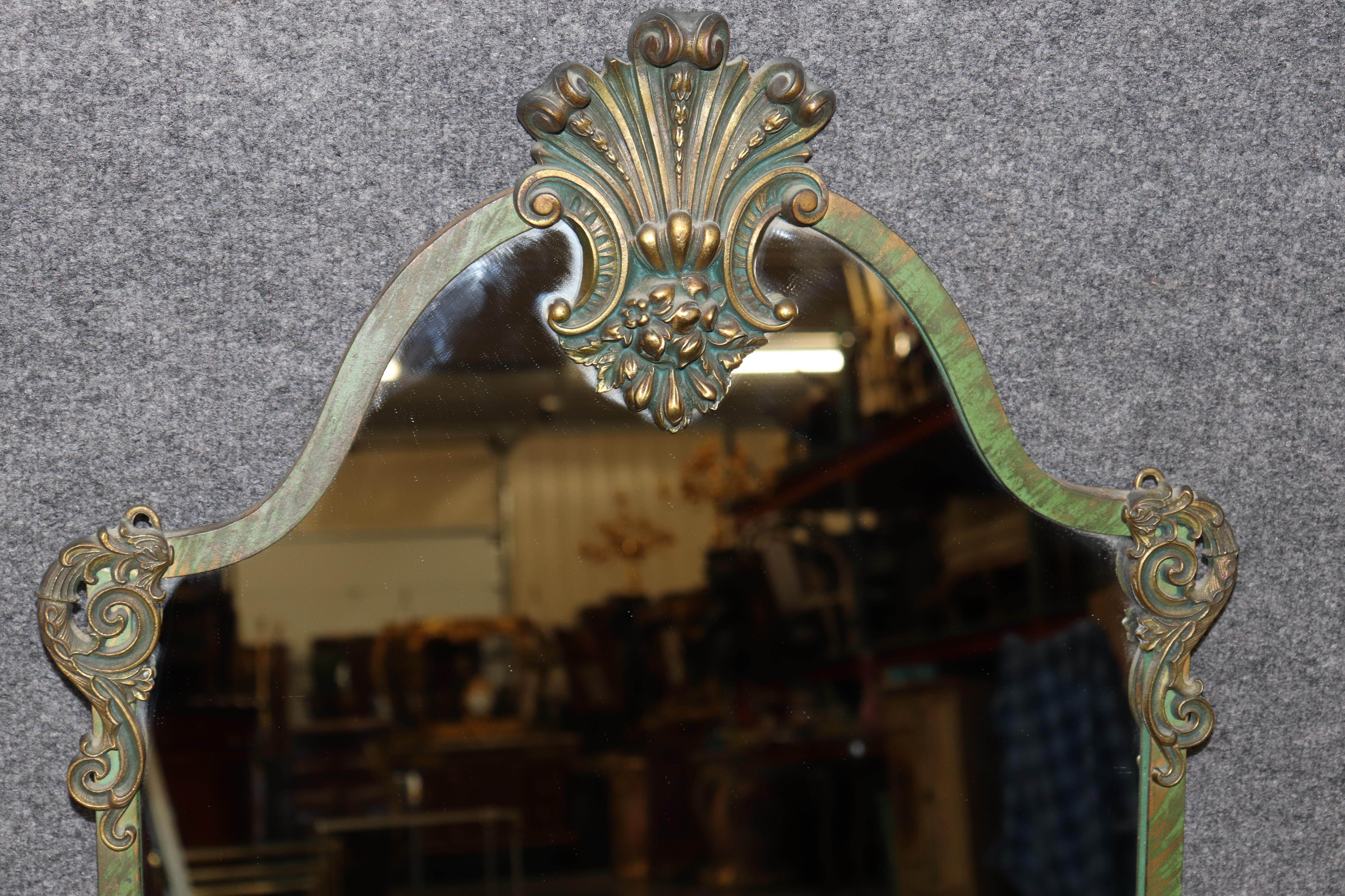 Miroir Art déco français en fer forgé et bronze des années 1930 en vente 1