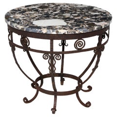 table basse art deco marbre Table basse Art Déco française en fer forgé et marbre