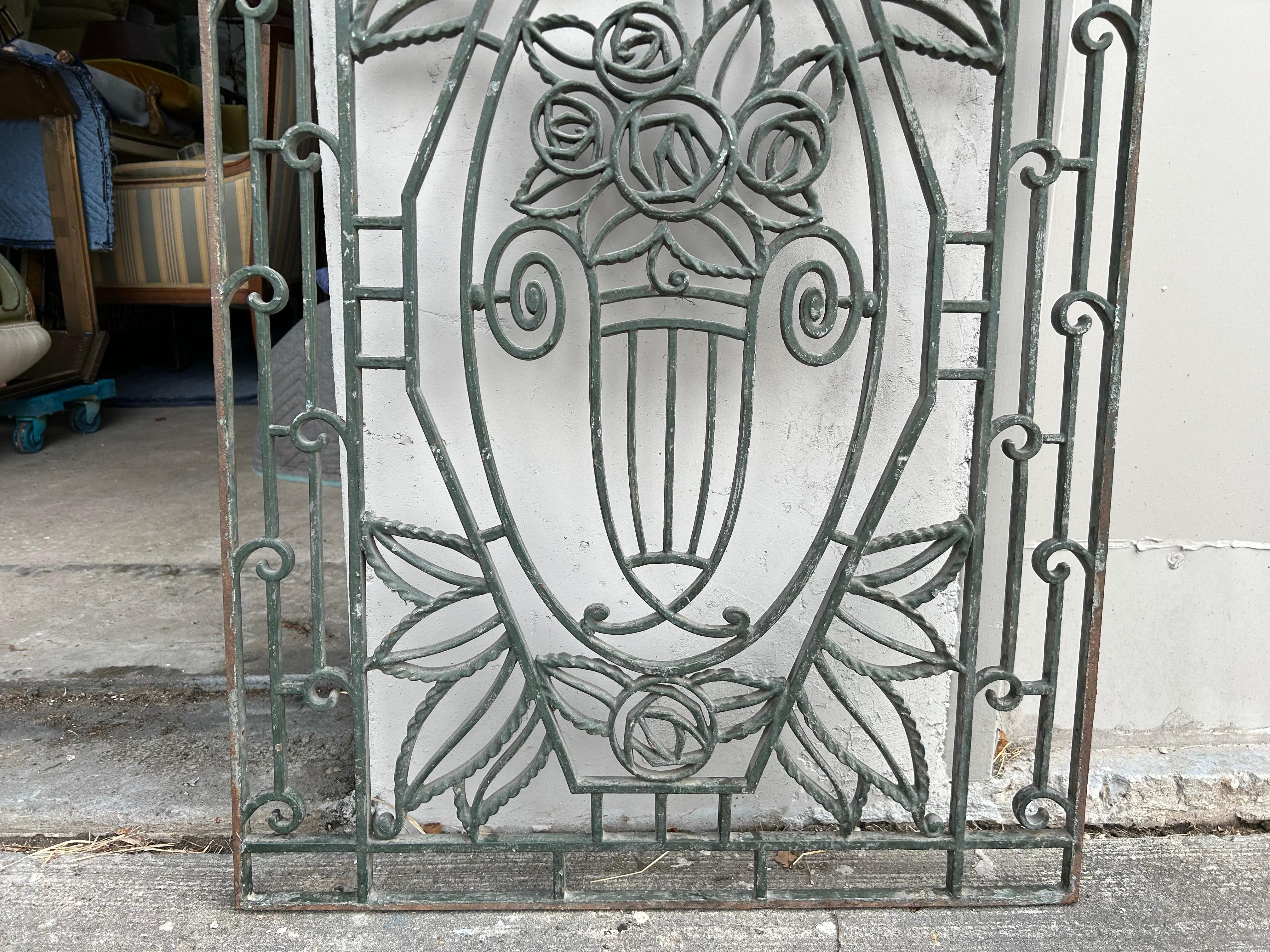 French Art Deco Wrought Iron Architectural Element 1