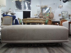 French Art Deco Wrought Iron Bench Attributed to Gilbert Poillerat