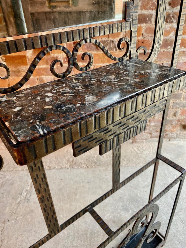 French Art Deco Wrought Iron Coat Stand Hall Stand, France, circa 1930s