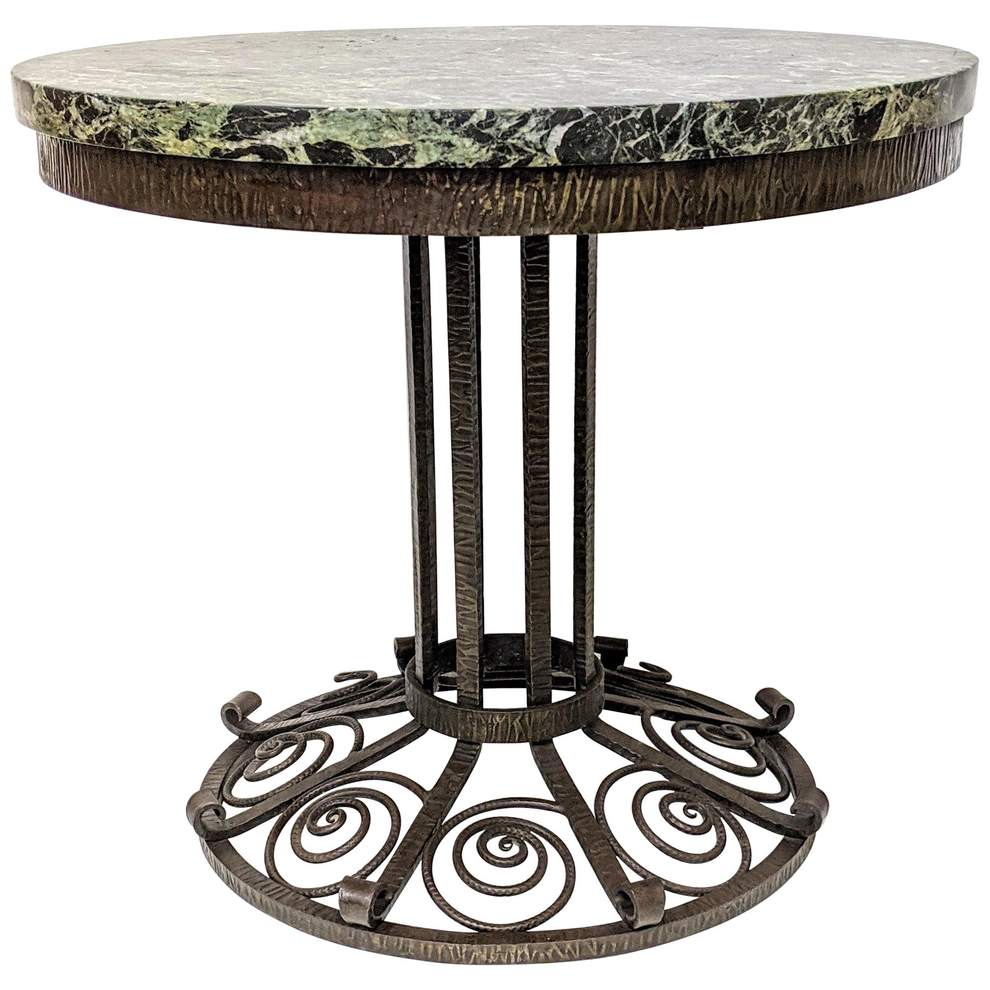French Art Deco Wrought Iron Coffee or Side Table For Sale