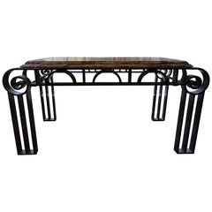 Table console en fer forgé Art déco français