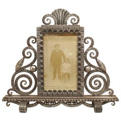 French Art Deco Wrought Iron Easel Picture Frame