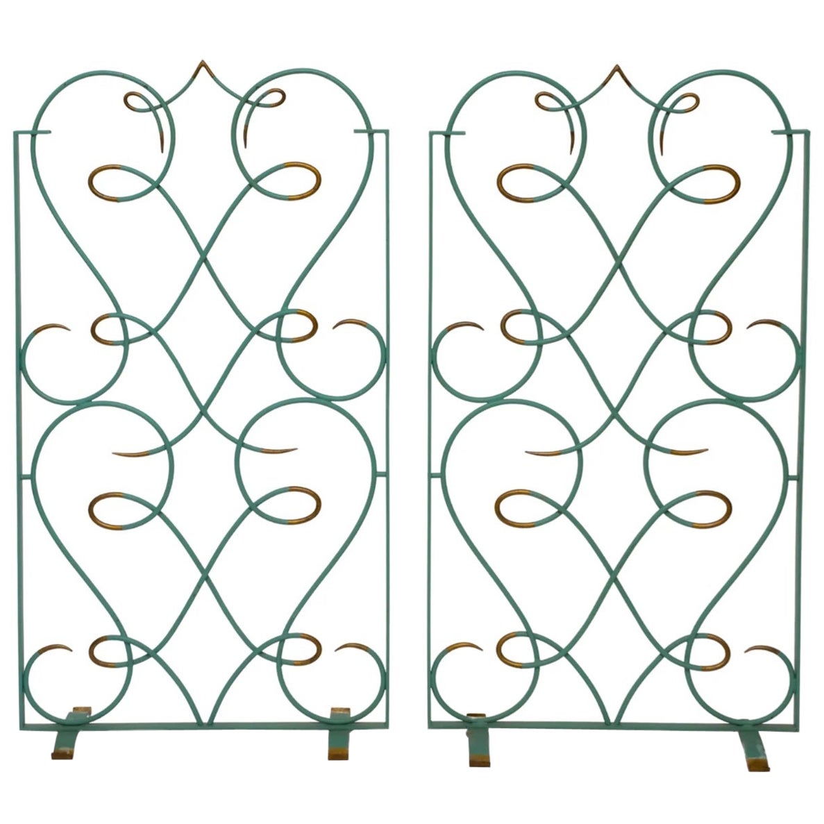 Parafuoco francese in ferro battuto Art Deco attribuito a Gilbert Poillerat