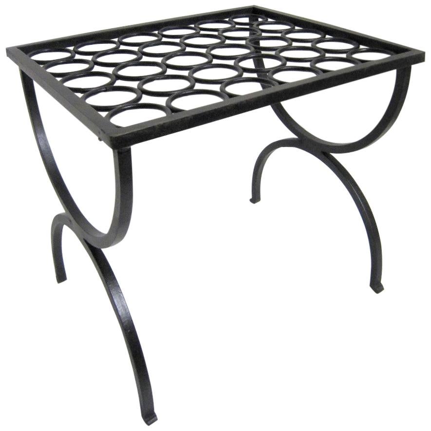 French Art Deco Wrought Iron Footstool