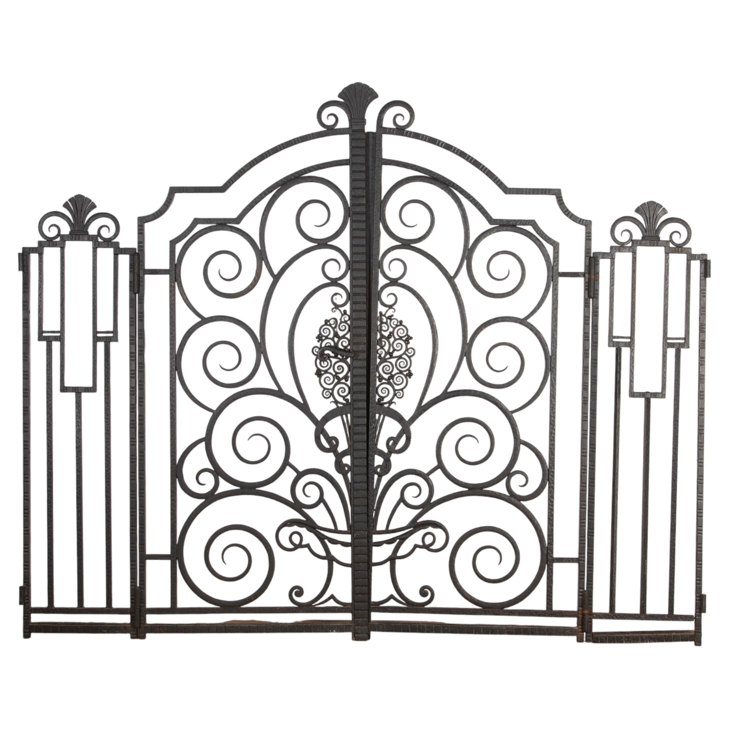 French Art Deco Wrought Iron Gates