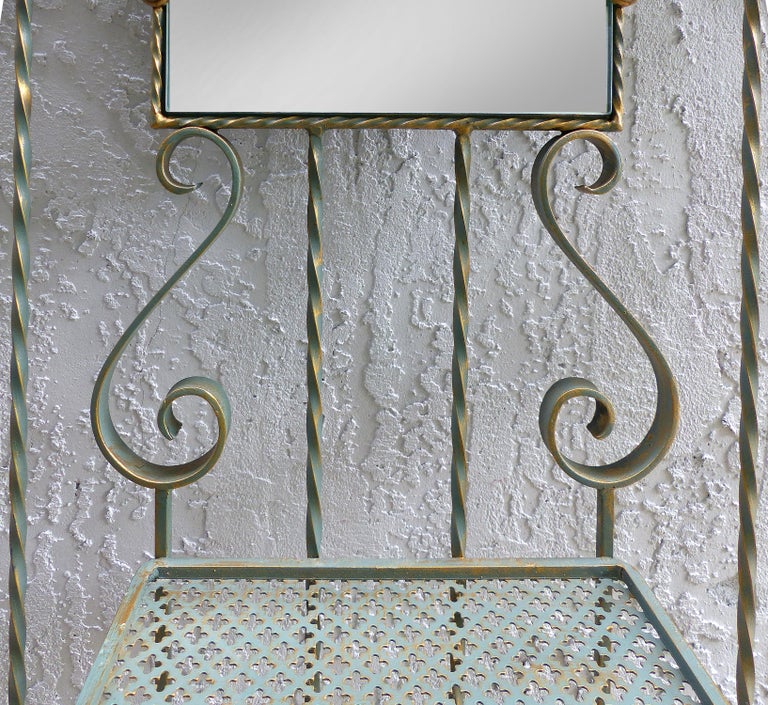 French Art Deco Wrought Iron Hall Stand For Sale at 1stdibs