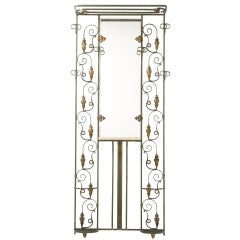 French Art Deco Wrought Iron Hallstand
