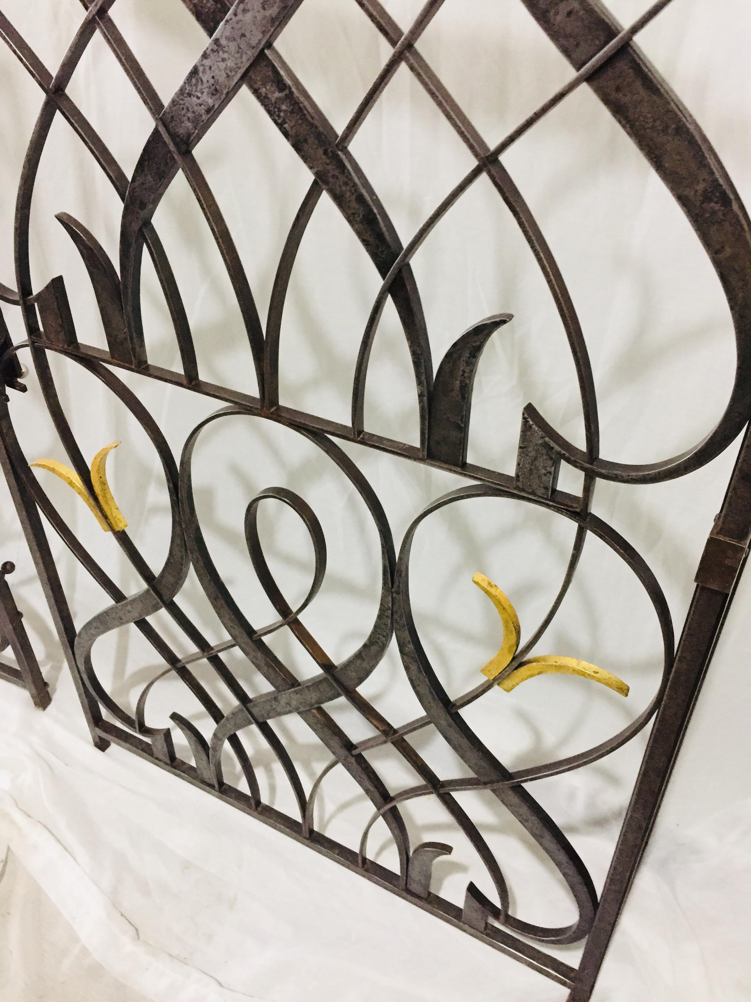 Signed Edgard Brandt French Art Deco Wrought Iron Room Dividers   For Sale 2