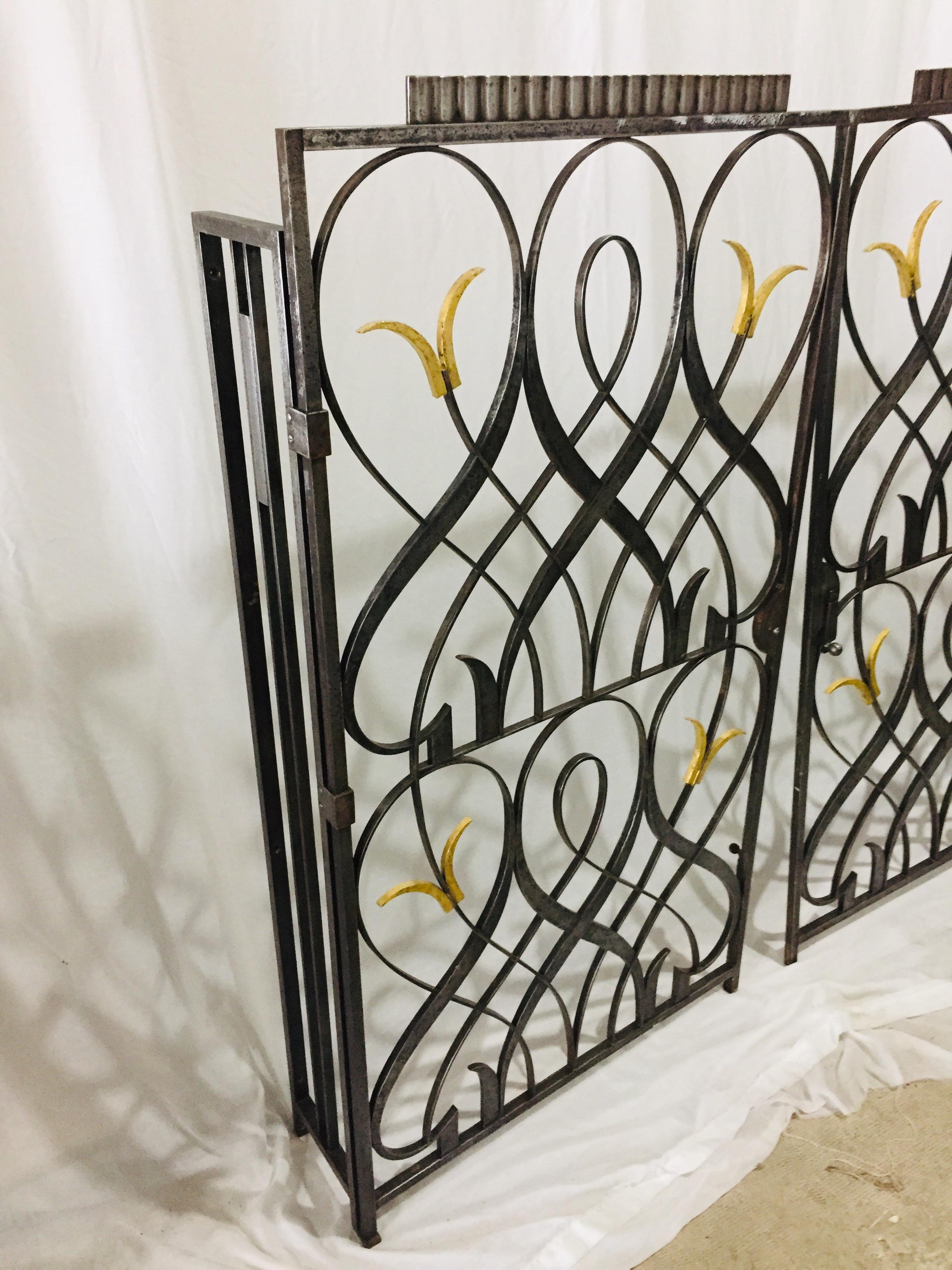 Signed Edgard Brandt French Art Deco Wrought Iron Room Dividers   For Sale 4