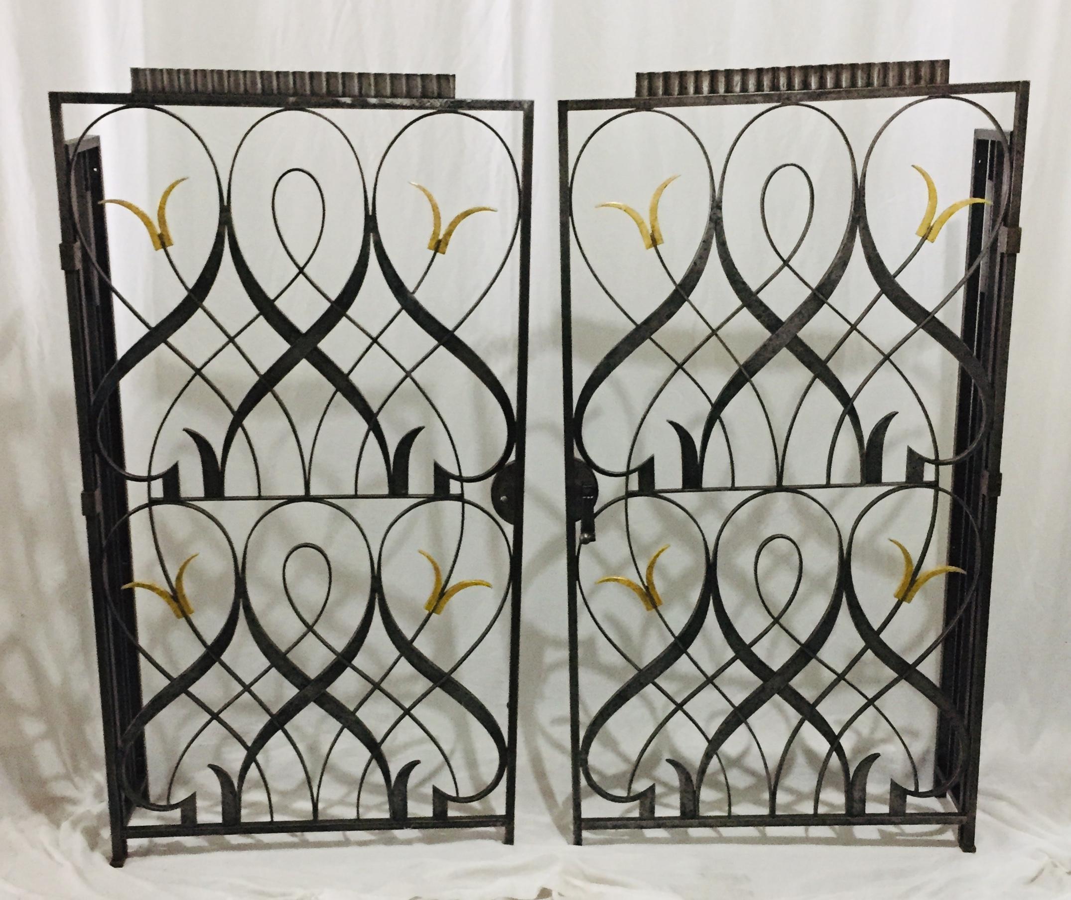 Signed Edgard Brandt French Art Deco Wrought Iron Room Dividers   For Sale 5