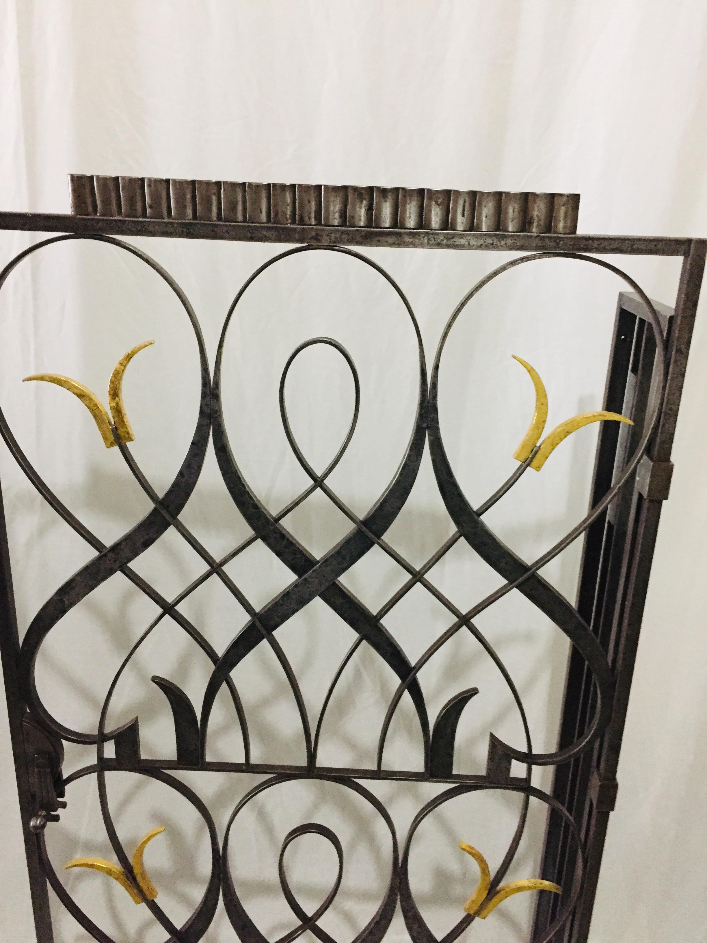 Signed Edgard Brandt French Art Deco Wrought Iron Room Dividers   In Good Condition For Sale In Miami, FL