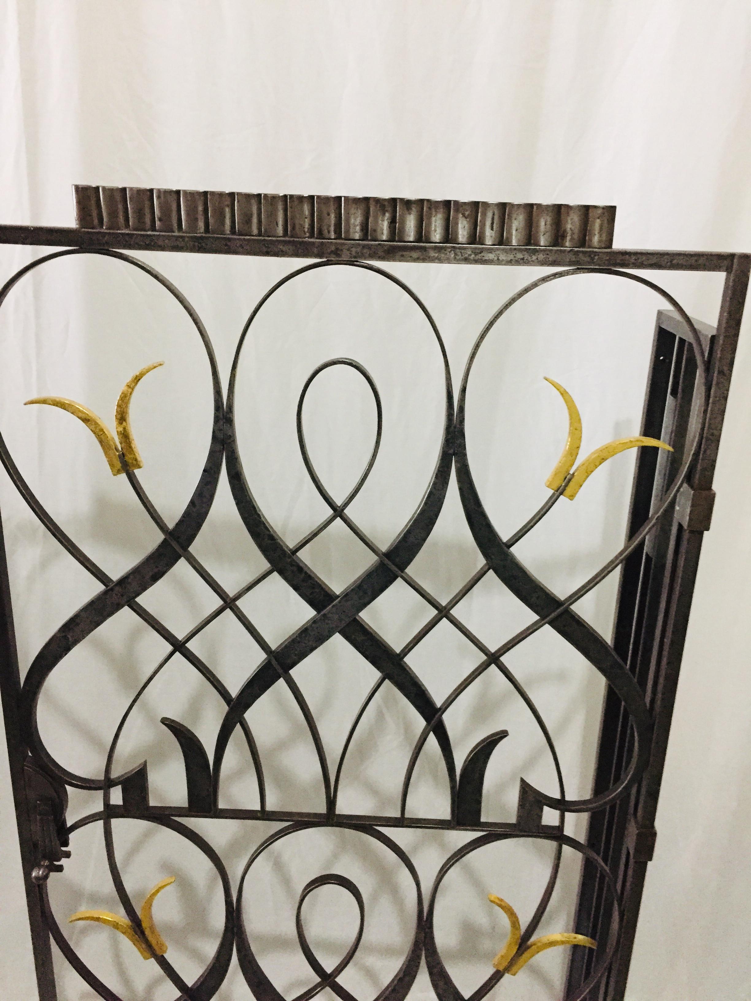 Edgard Brandt French Art Deco Wrought Iron Room Dividers In Good Condition For Sale In Miami, FL