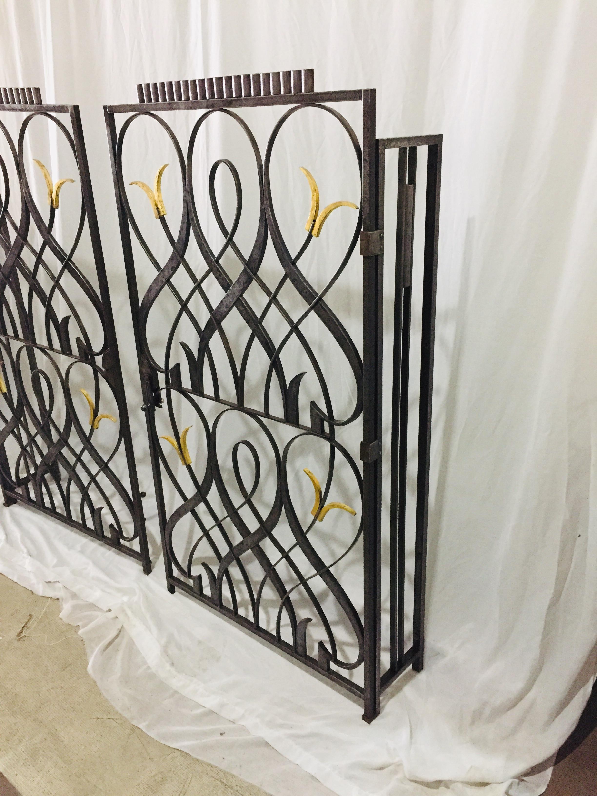 Signed Edgard Brandt French Art Deco Wrought Iron Room Dividers   For Sale 1