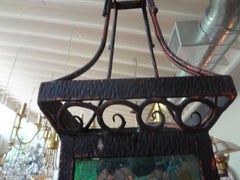 French Art Deco Wrought Iron Lantern