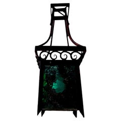 French Art Deco Wrought Iron Lantern