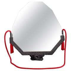 French Art Deco Wrought Iron Mirror, 1920s