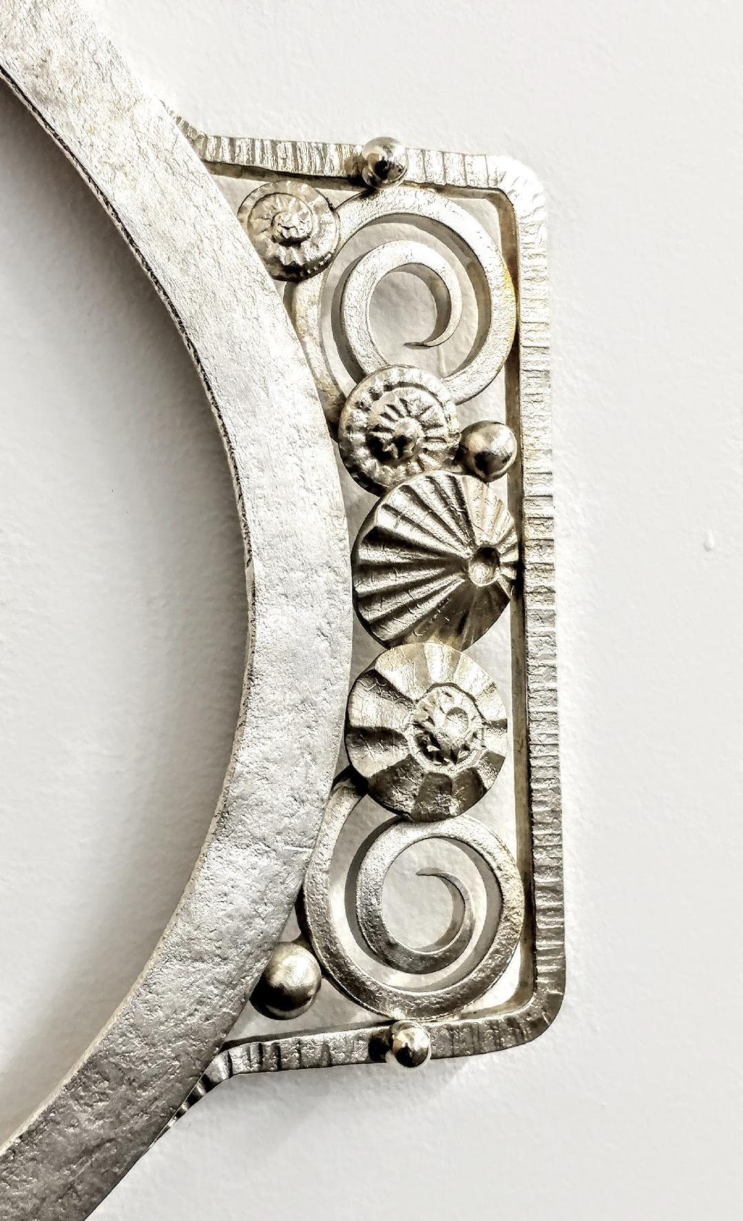 Francese Specchio in ferro battuto francese Art Deco Mirror in vendita