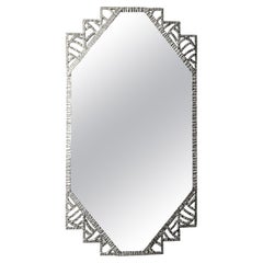 Specchio in ferro battuto francese Art Deco Mirror