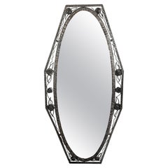 French Art Deco Wrought Iron Mirror