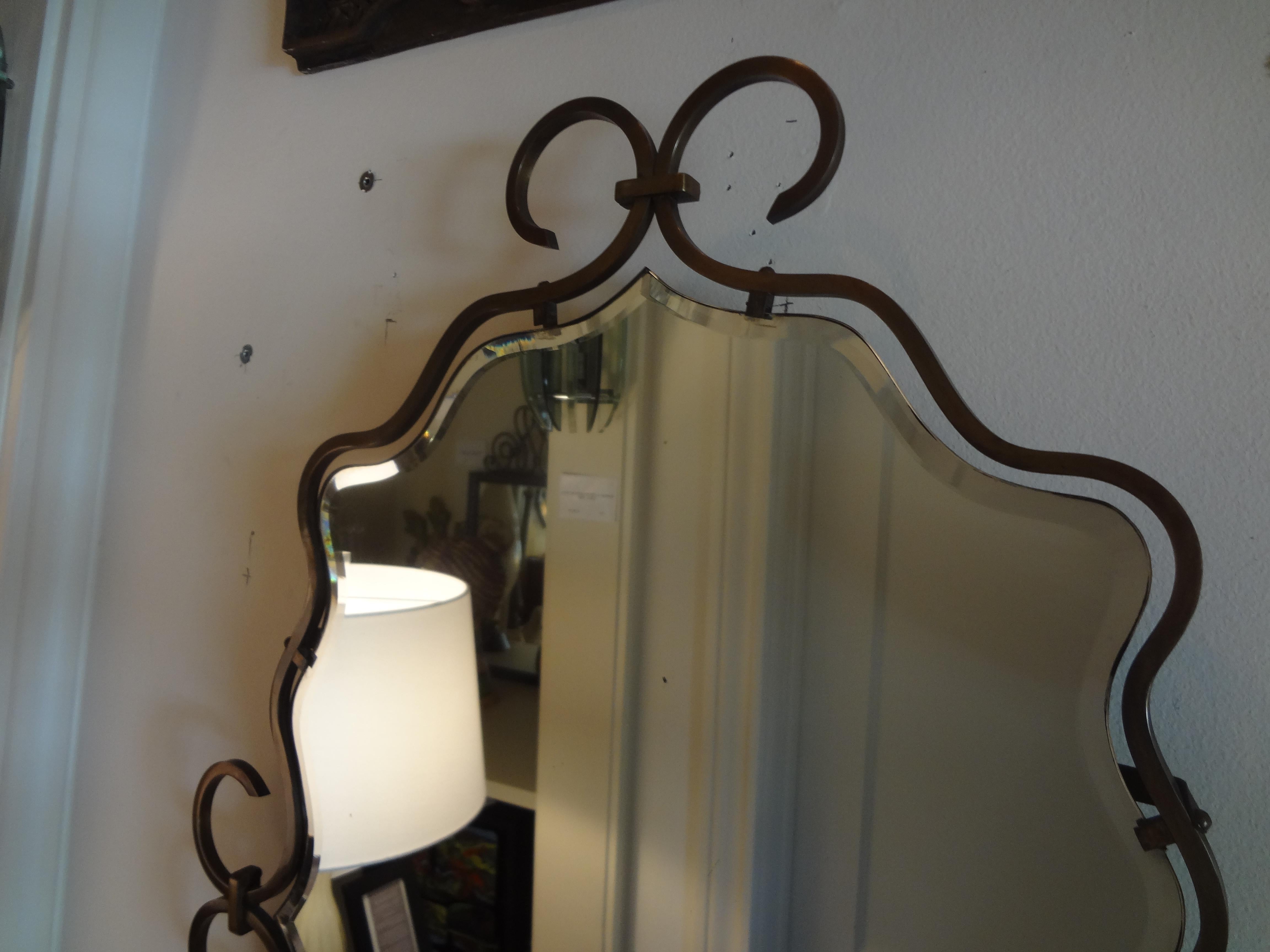 French Art Deco Bronze Mirror in the Manner of Raymond Subes In Good Condition In Houston, TX