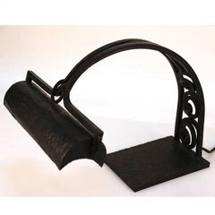 French Art Deco Wrought Iron Piano Lamp with Adjustable Shade, 1920s–1930s