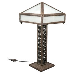 French Art Deco Wrought-iron Table Lamp, 1920