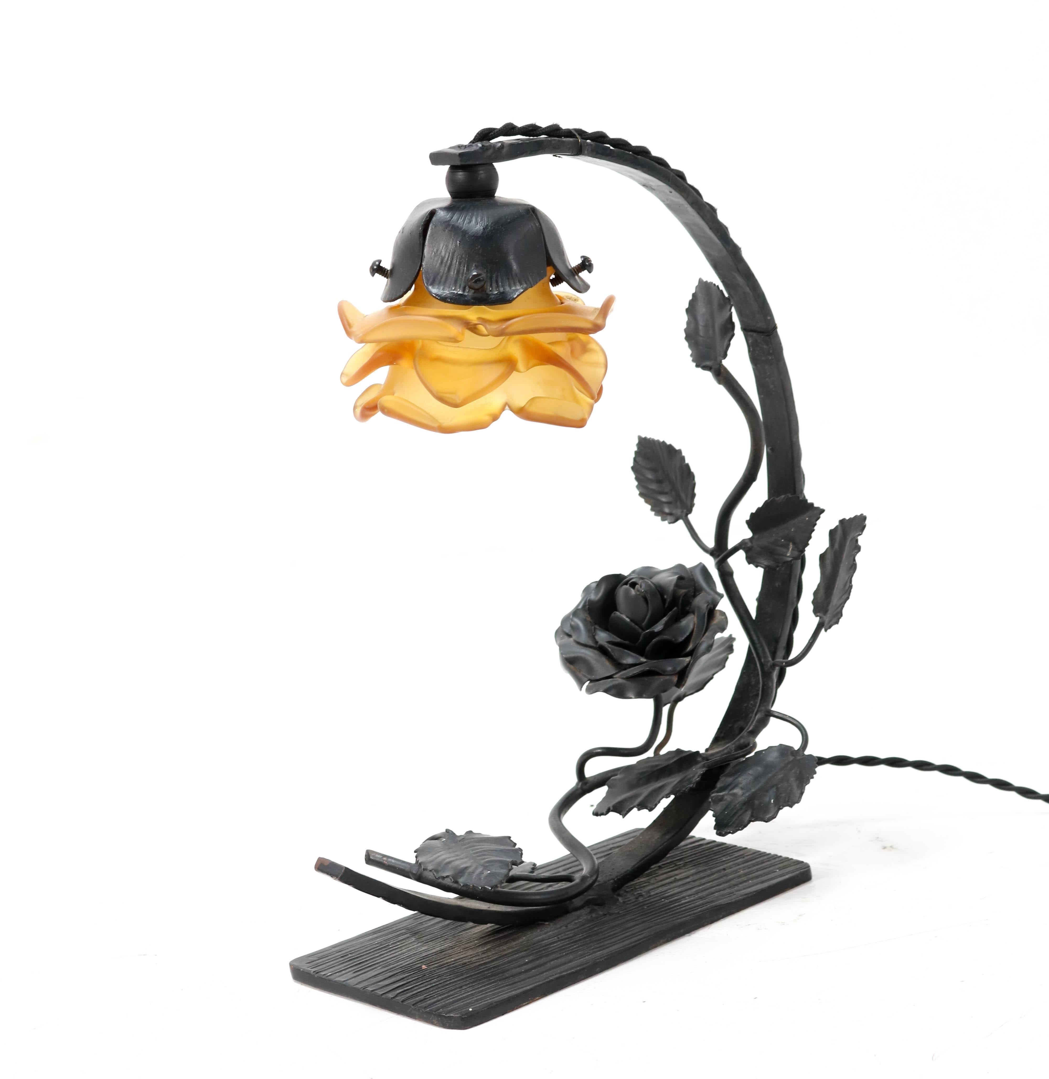 black wrought iron table lamps