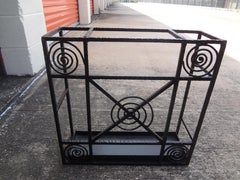 French Art Deco Wrought Iron Umbrella Stand